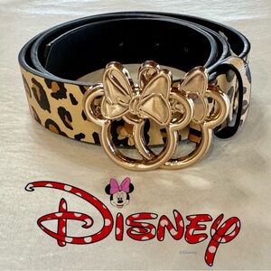 Disney Minnie Mouse Leopard Print Belt with Minnie Buckle (M)